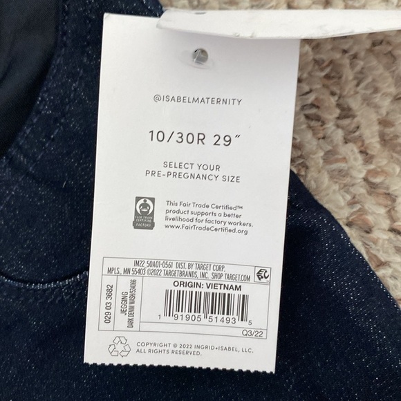 NWT, Isabel Maternity by Ingrid & Isabel Jeggings Size 10/30 R - Picture 7 of 12